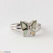 Kép 2/3 - Ezüst pillangó gyűrű opál kővel