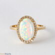 Kép 2/3 - 14 karátos arany női gyűrű opál kővel