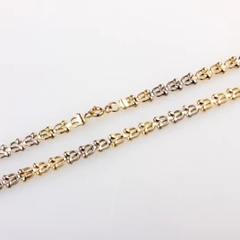 14k sárga-fehér arany préselt női nyaklánc 14k sárga-fehér arany préselt női nyaklánc