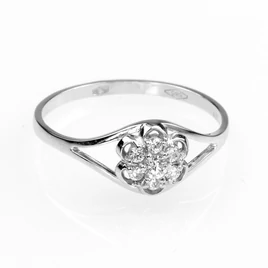 14k fehér arany gyűrű cirkónia kővel