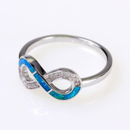 Ezüst női gyűrű opál kővel
