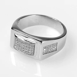 Ezüst pecsét gyűrű cirkónia kővel