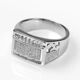 Ezüst pecsét gyűrű cirkónia kővel