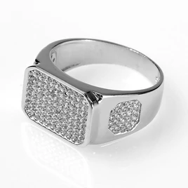 Ezüst pecsét gyűrű cirkónia kővel