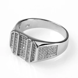 Ezüst pecsét gyűrű cirkónia kővel