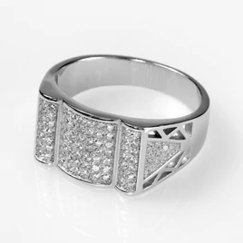 Ezüst pecsét gyűrű cirkónia kővel