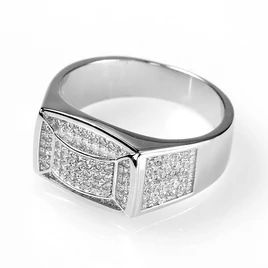 Ezüst pecsét gyűrű cirkónia kővel