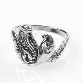Ezüst antikolt kígyó gyűrű
