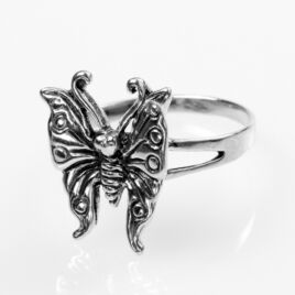 Ezüst antikolt pillangó gyűrű