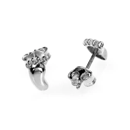 14k fehér arany stekkeres talpacska fülbevaló