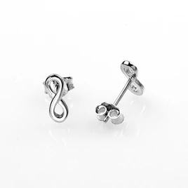 14k fehér arany stekkeres végtelen fülbevaló