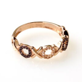 14k rozé arany női gyűrű cirkónia kővel
