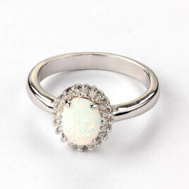 Ezüst női gyűrű opál kővel