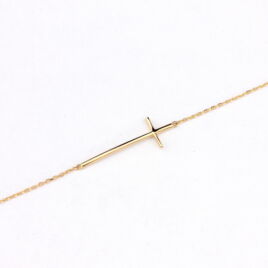 14k arany női karkötő kereszttel (állítható: 17 cm, 19 cm)