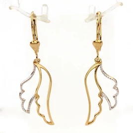 14karátos arany csüngős angyalszárny fülbevaló