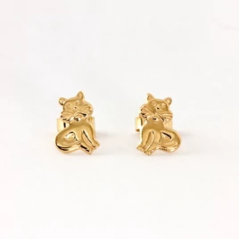 14k arany cicás stekkeres fülbevaló