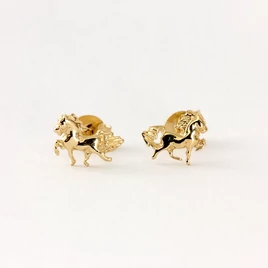 14k arany lovas stekkeres fülbevaló