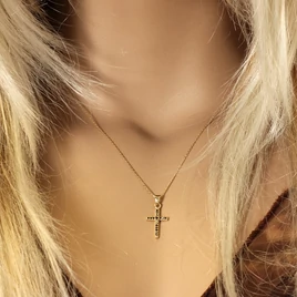 14karátos arany nyaklánc kereszt medállal