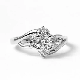 14k fehér arany női gyűrű cirkónia kővel