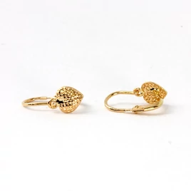 14 karátos arany szives baba fülbevaló