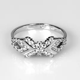14 karátos fehér arany női gyűrű