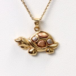 14karátos arany teknős medál