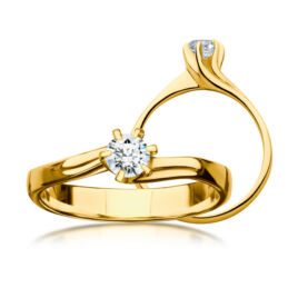 14 karátos sárga arany eljegyzési gyűrű