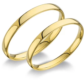 14 karátos sárga arany sima karikagyűrűpár (2.5mm széles)