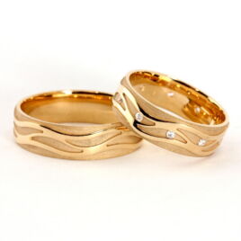 14 karátos sárga arany karikagyűrűpár