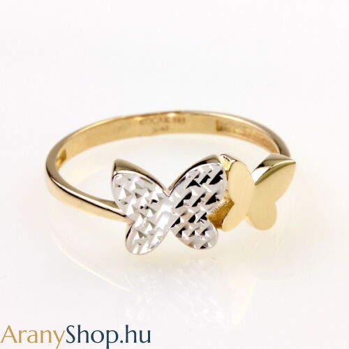 14karátos arany pillangós női gyűrű
