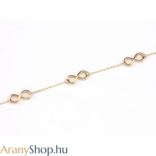 14k arany női karkötő végtelennel (állítható: 17 cm - 19 cm)