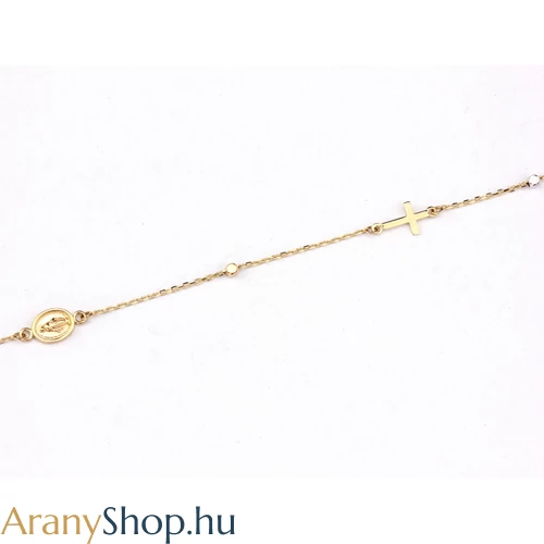 14karátos arany női karkötő (állítható: 17 cm, 19 cm)