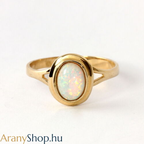 14k arany női gyűrű opál kővel