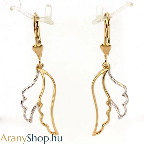 14karátos arany csüngős angyalszárny fülbevaló