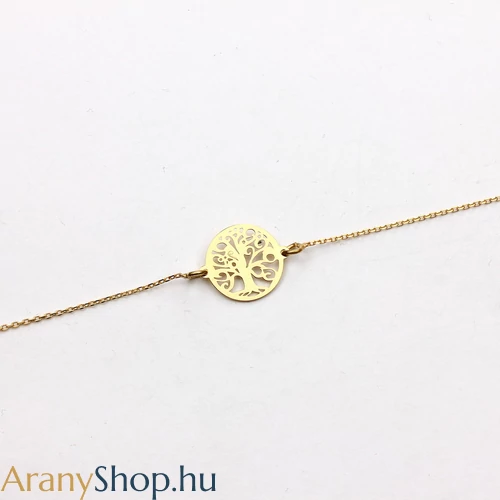 14k arany női karkötő életfával 17cm-20cm