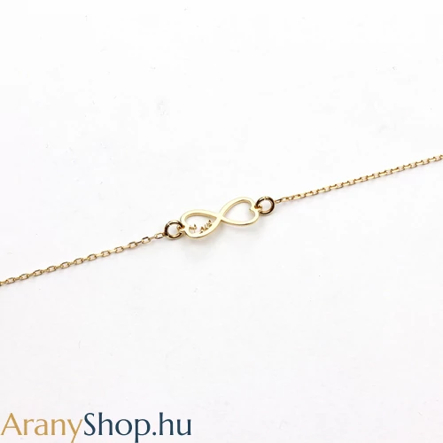 14k arany női karkötő végtelennel 17cm-20cm