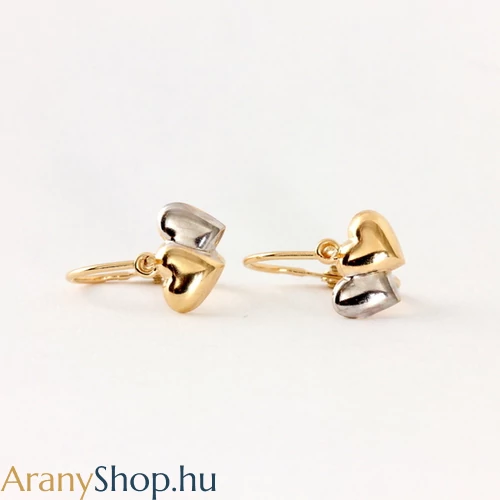 14k arany szives baba fülbevaló