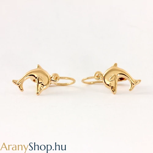14k arany delfines baba fülbevaló
