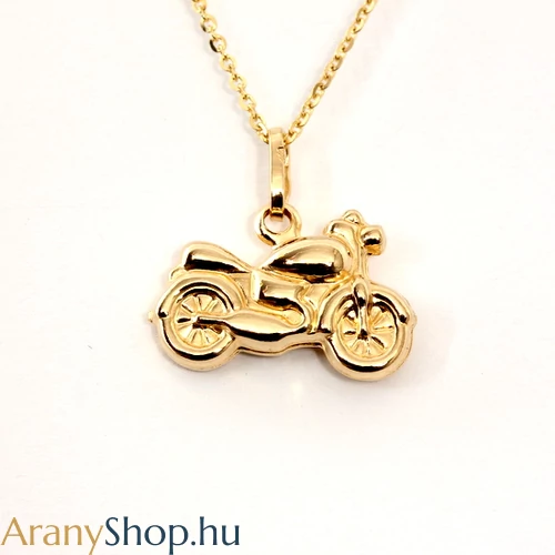 14 karátos arany motor medál