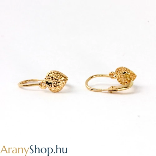 14 karátos arany szives baba fülbevaló