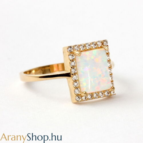 14k arany női gyűrű opál kővel