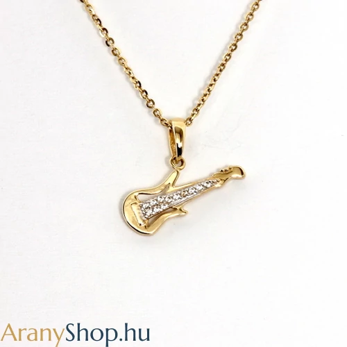 14 karátos arany gitár medál