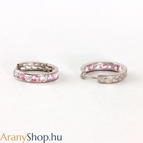 14k fehér arany karika fülbevaló 14.5mm-es