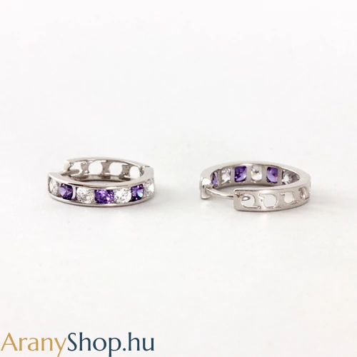 14k fehér arany gyerek karika fülbevaló 12.5mm-es