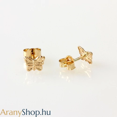 14k arany stekkeres pillangó fülbevaló