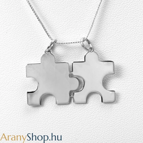Ezüst kettétörhető puzzle medál